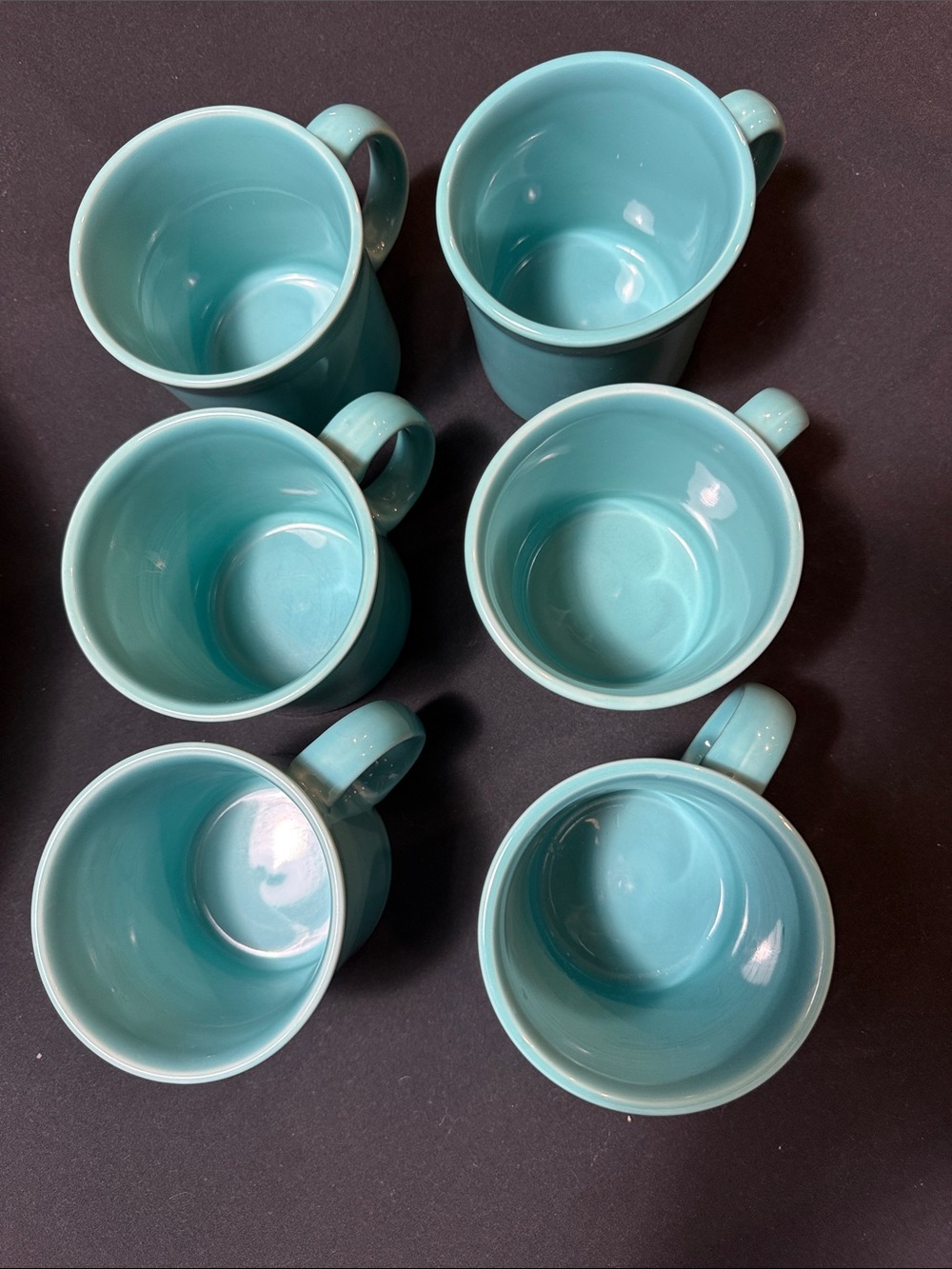 Fiesta JAVA Turquoise Six Ceramic Mugs 12 oz